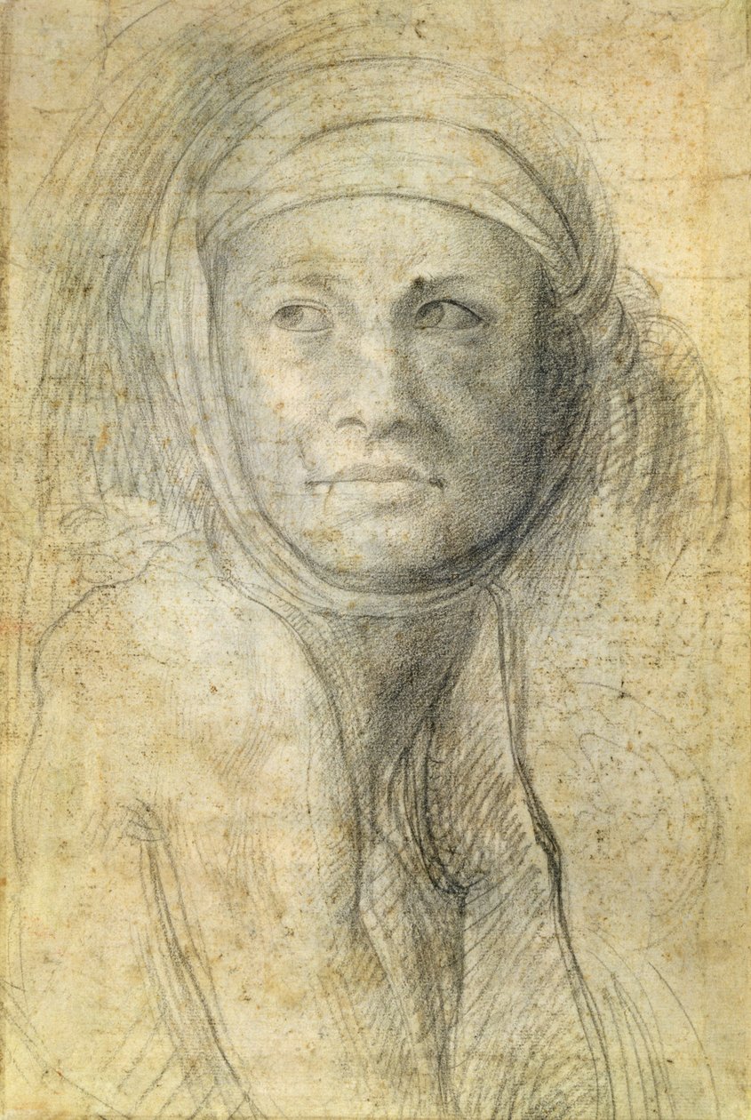 Naisen pää tekijältä Michelangelo Buonarroti