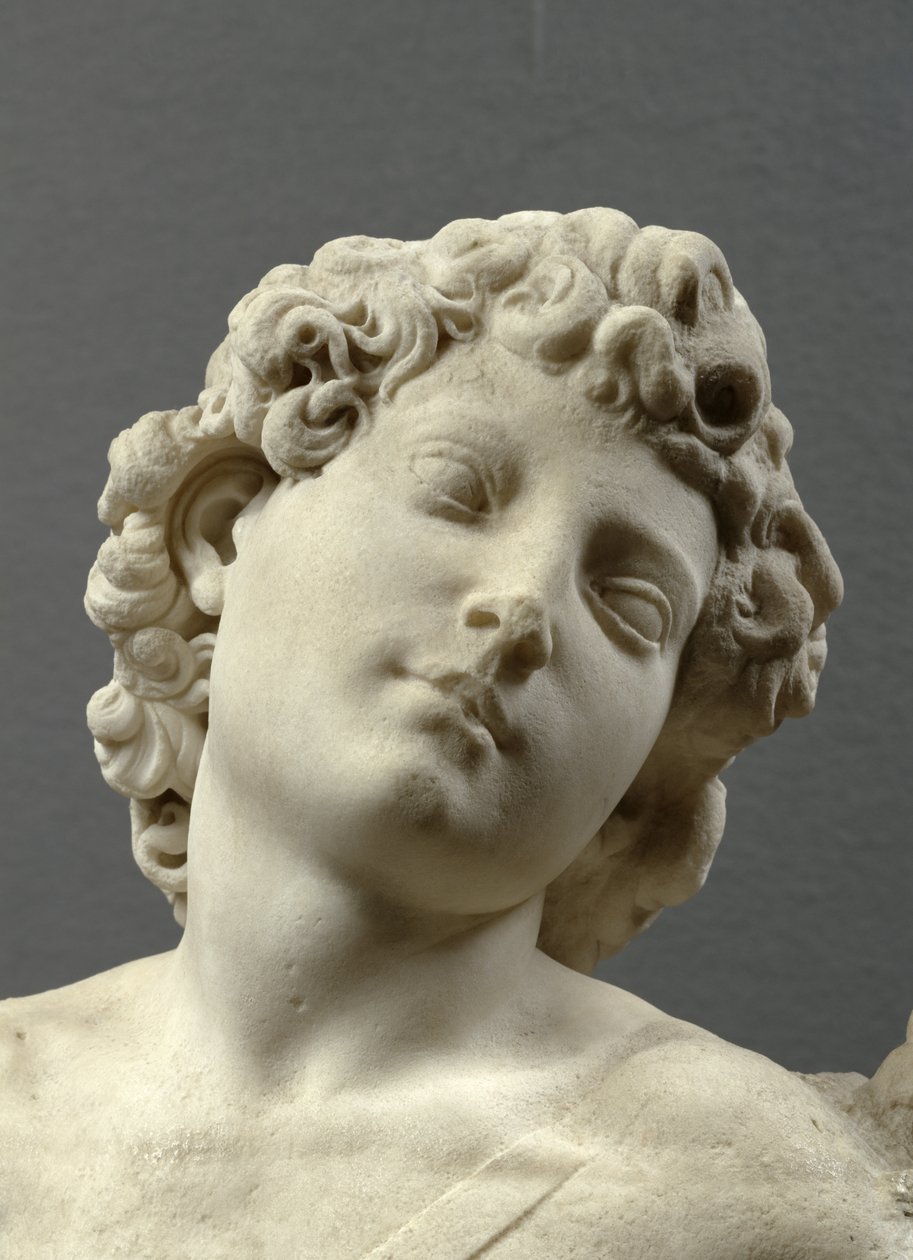 "Manhattan" Cupidin päällikkö, n. 1494-1496 (marmori) (yksityiskohta) tekijältä Michelangelo Buonarroti
