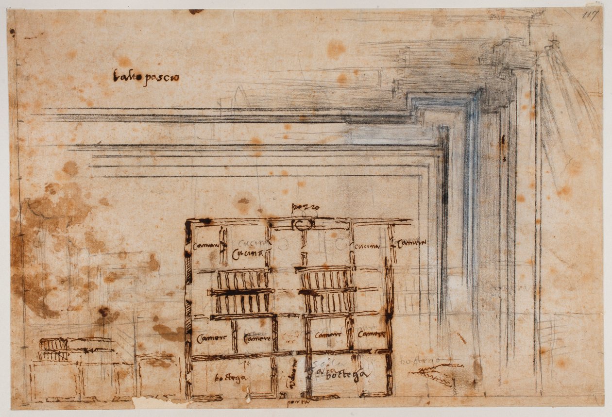 Talon suunnitelma ja portaali tekijältä Michelangelo Buonarroti