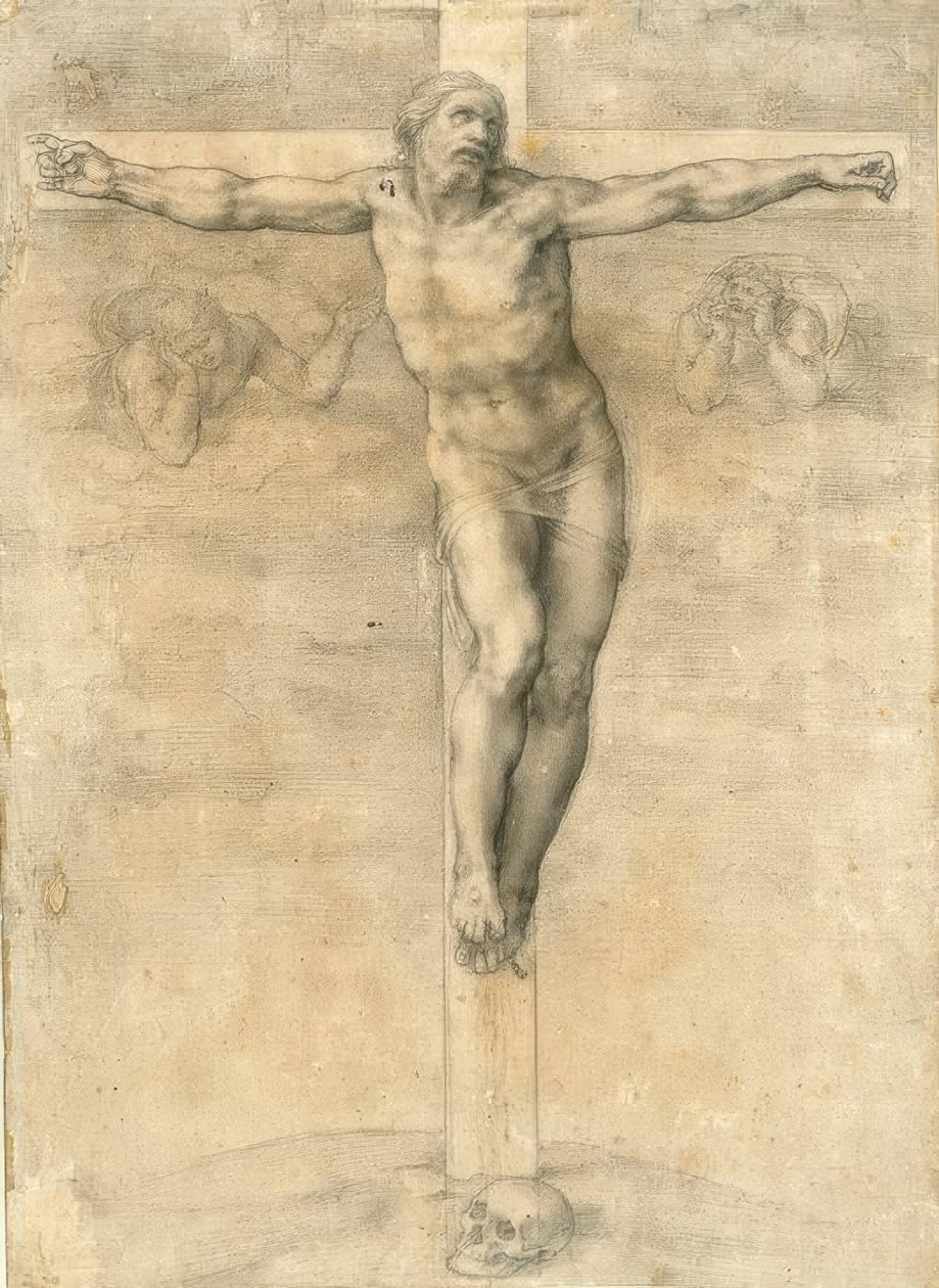 Kreuzigung mit zwei Engeln tekijältä Michelangelo Buonarroti