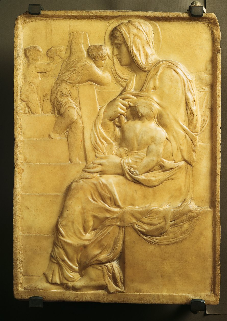 Michelangelon Madonna of Stairs (1475-1564) tekijältä Michelangelo Buonarroti