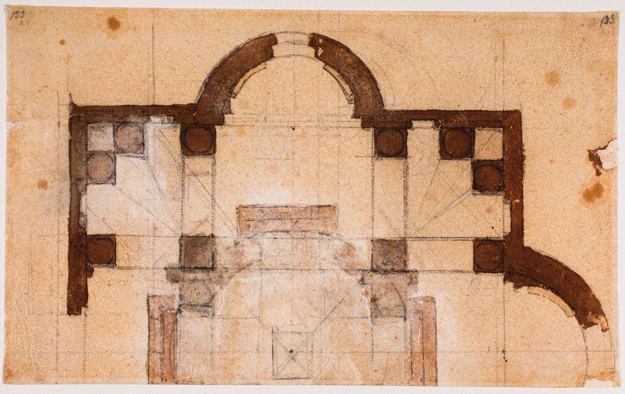 San Giovanni dei Fiorentinin osayleiskaava tekijältä Michelangelo Buonarroti