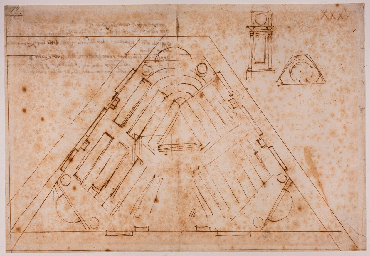 Suunnitelmat "pientä kirjastoa" varten tekijältä Michelangelo Buonarroti