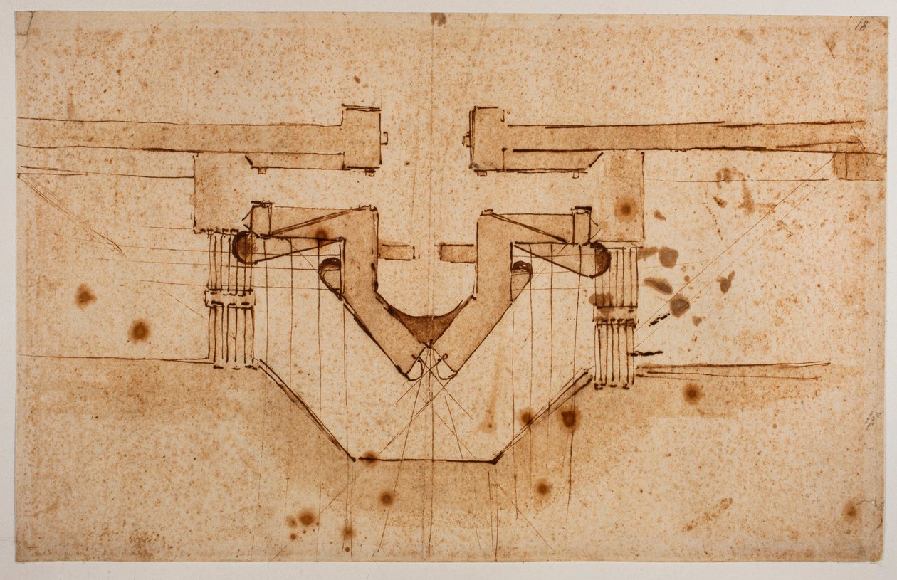 Portin linnoitushanke, 1500-luku (piirustus). tekijältä Michelangelo Buonarroti