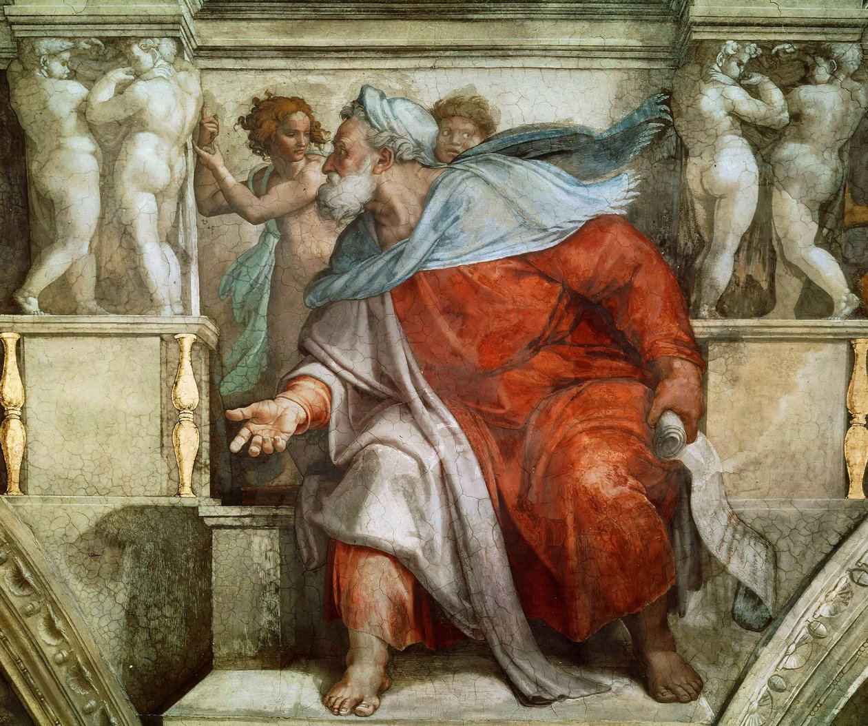 Profeetat ja sibylit: Hesekiel Sikstuksen kappelin katto Vatikaanissa, 1508-1512. tekijältä Michelangelo Buonarroti