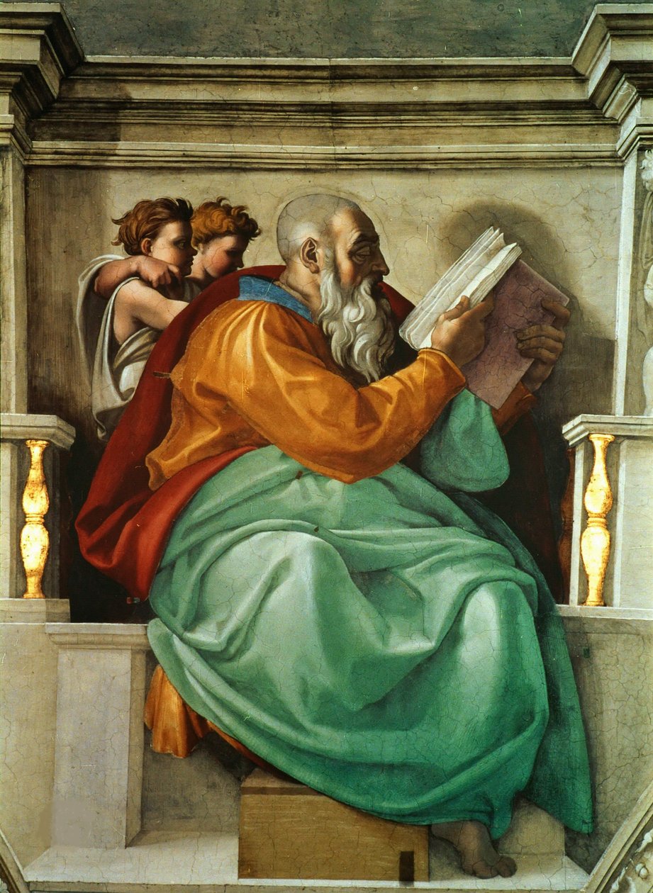 Profeetat ja Sibylit: Sakariah Sikstuksen kappelin katto Vatikaanissa, 1508-1512. tekijältä Michelangelo Buonarroti