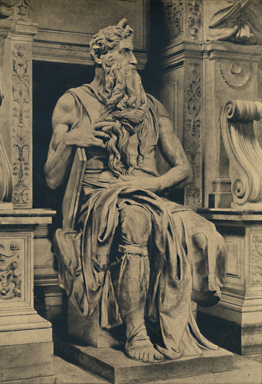 Roma - Pyhän Pietarin kirkko Vinculisissa - Mooses, kirjoittanut MIchelangelo, 1910 tekijältä Michelangelo Buonarroti