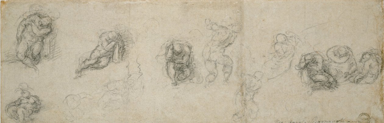 Tutkimuksia nukkuvasta apostolista ja muista hahmoista, 1500-luku tekijältä Michelangelo Buonarroti