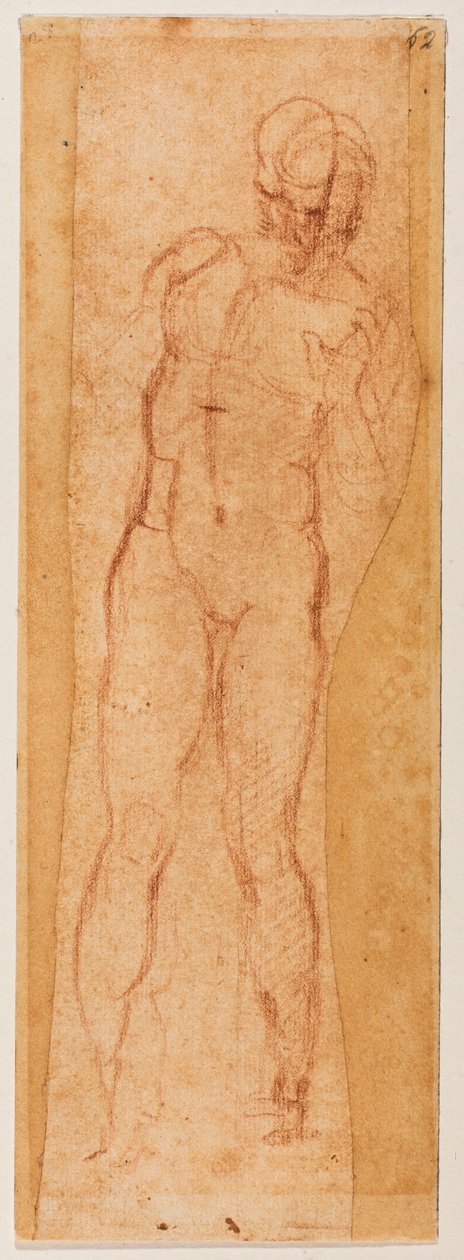 Tutkimus miehekästä hahmoa varten tekijältä Michelangelo Buonarroti