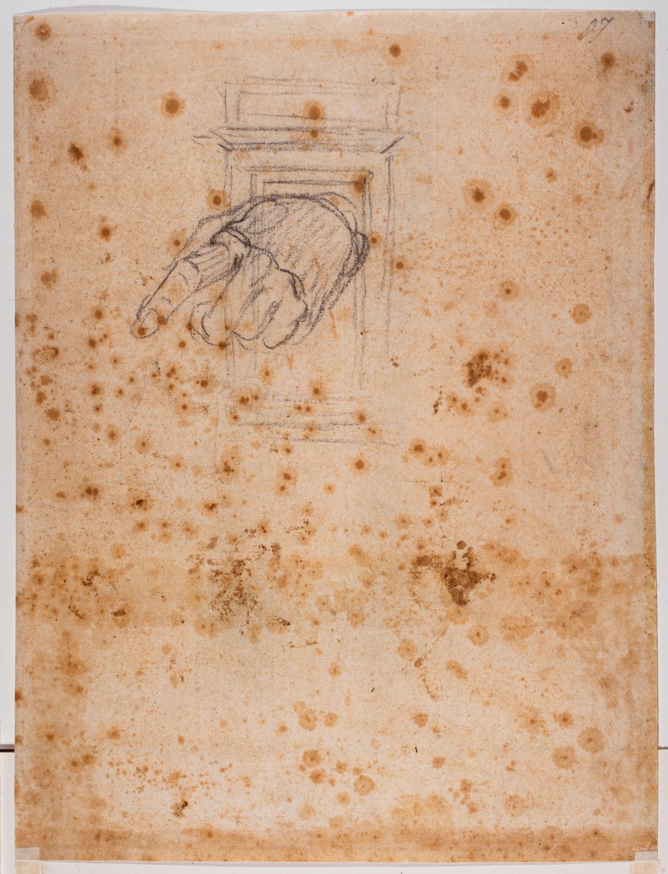 Tutkimus pylvästä ja kättä varten tekijältä Michelangelo Buonarroti