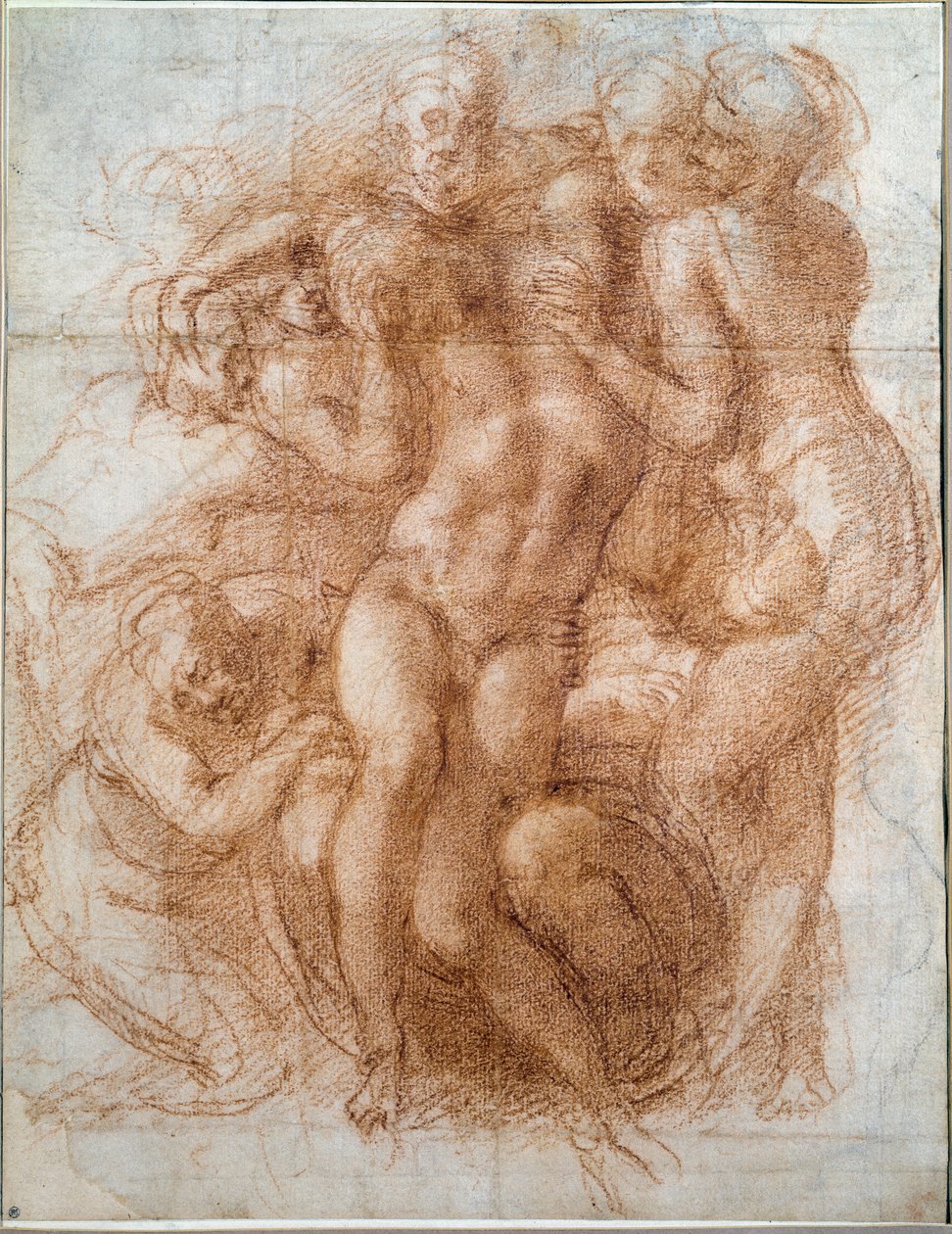 Tutkimus Pieta Deposition of Christ (piirustus tekijältä Michelangelo Buonarroti