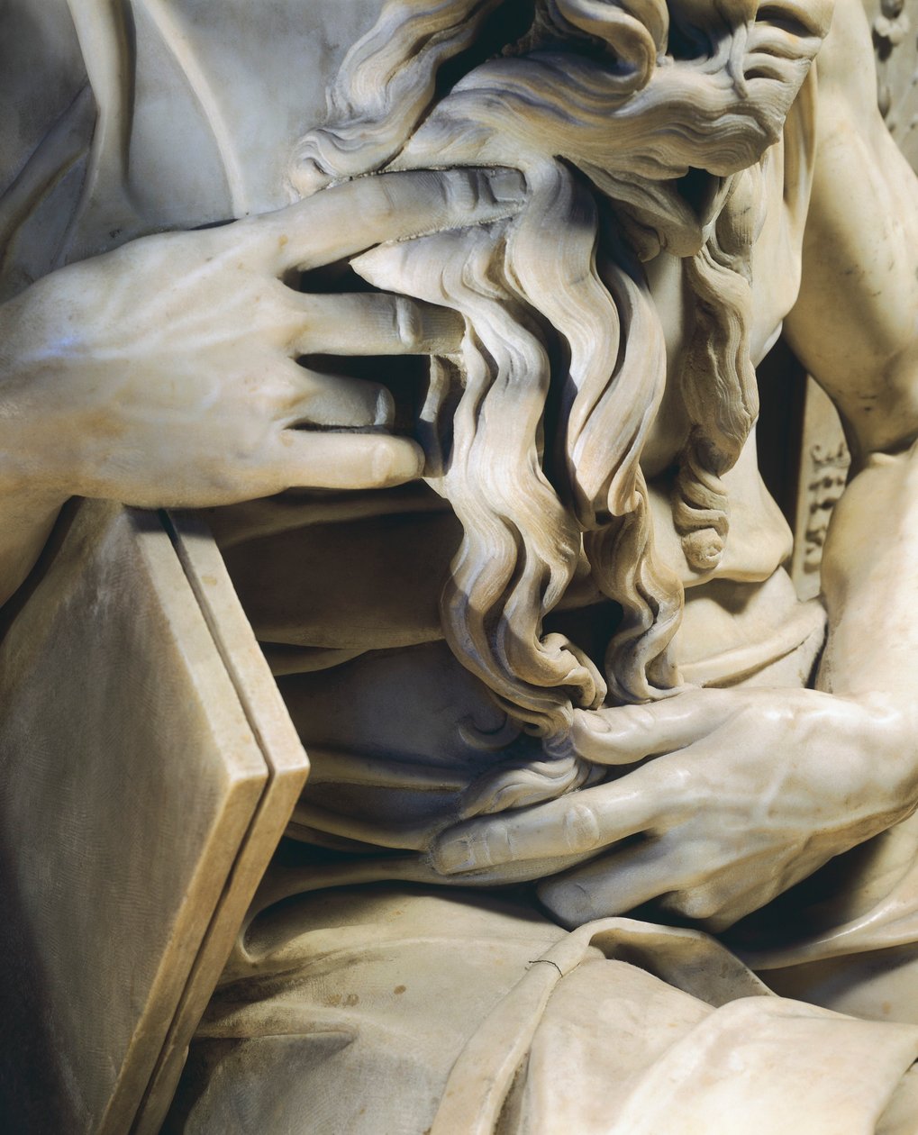 Mooseksen kädet, yksityiskohta Julius II:n haudasta, noin 1515, Michelangelo (1475-1564), Pyhän Pietarin basilika, Rooma, Italia tekijältä Michelangelo Buonarroti