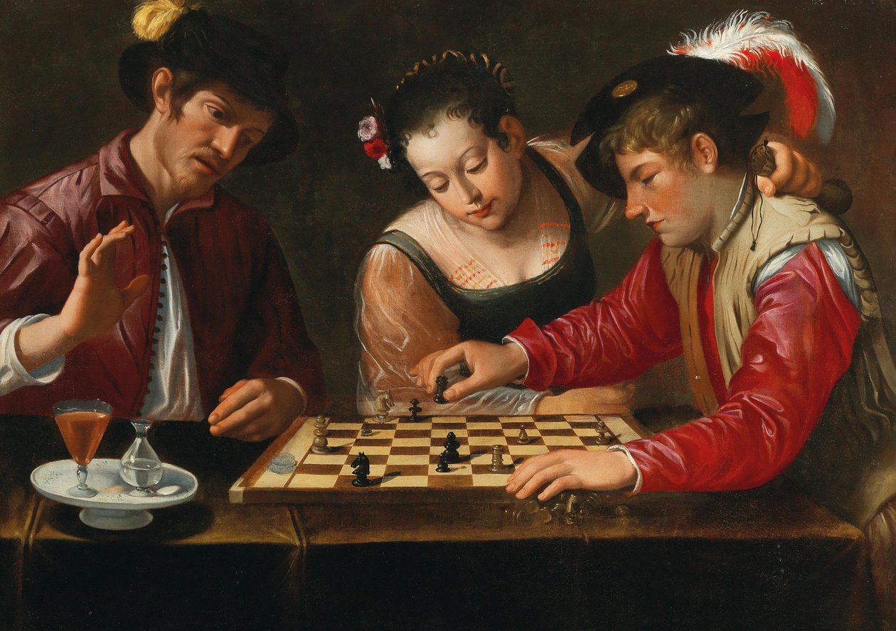 Shakin pelaajat, 1600-luku. tekijältä Michelangelo, Caravaggio