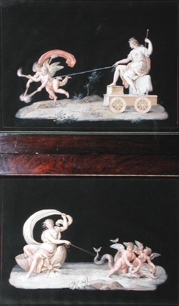Ikuisuus ja Galatea, kaksi kuudesta allegorisesta kohtauksesta (guassi) (katso myös 227490) tekijältä Michelangelo Maestri