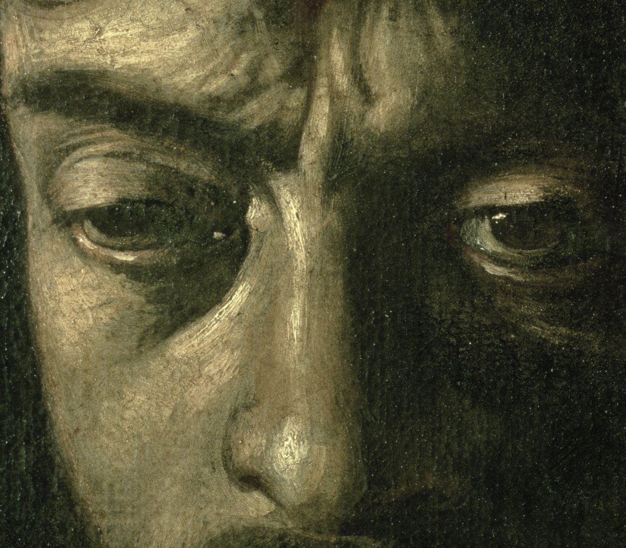 Daavid ja Goljatin pää, 1606 öljy kankaalle yksityiskohta 100350:stä tekijältä Michelangelo Merisi Caravaggio
