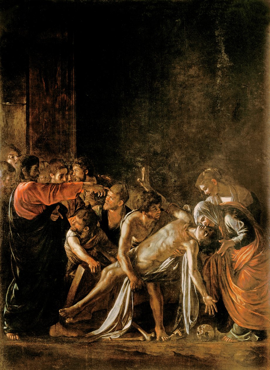 Lasaruksen ylösnousemus (katso myös 232098,94,95) tekijältä Michelangelo Merisi Caravaggio