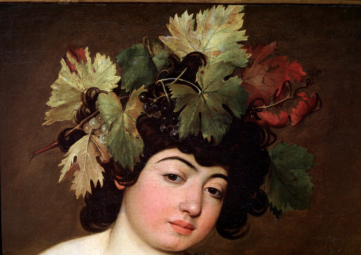 Bacchus. Yksityiskohta (maalaus tekijältä Michelangelo Merisi da Caravaggio
