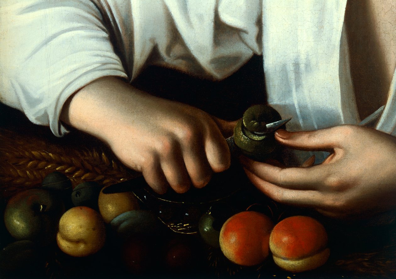 Boy Peeling Fruit, yksityiskohta tekijältä Michelangelo Merisi da Caravaggio