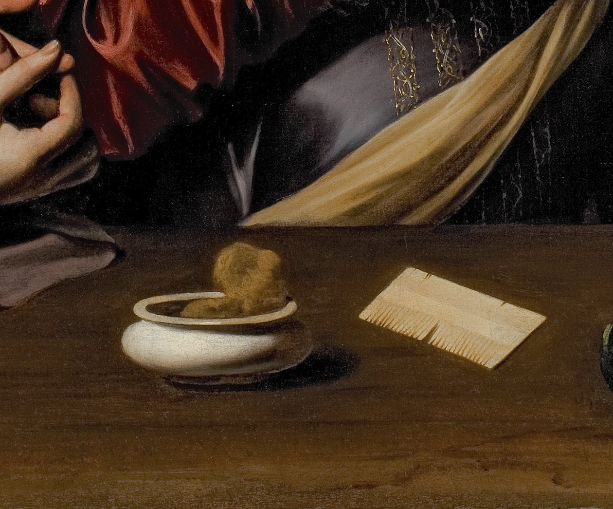 Yksityiskohta Magdalenan kääntymyksestä, n. 1598 (öljy ja tempera kankaalle) tekijältä Michelangelo Merisi da Caravaggio
