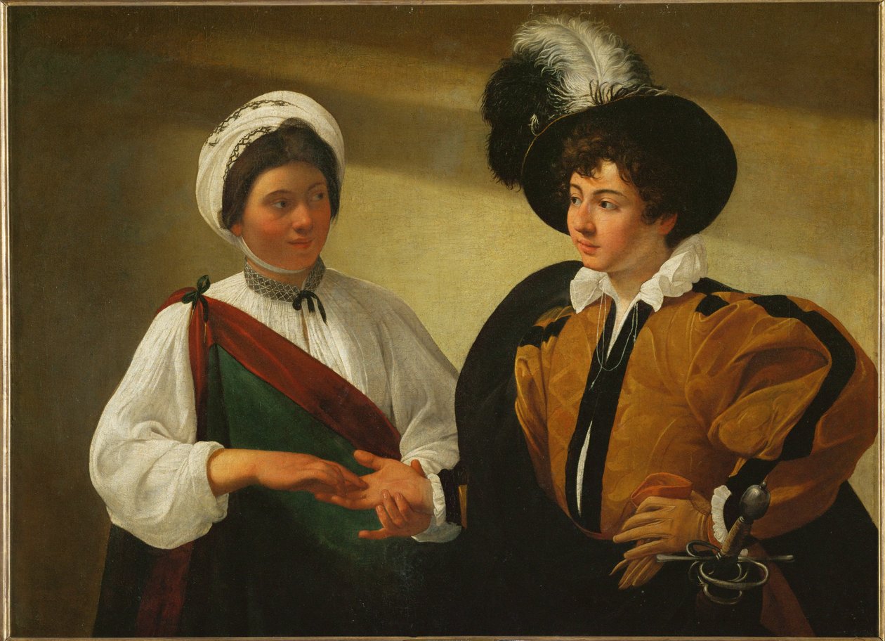La diseuse de bonne aventure - Ennustaja ... tekijältä Michelangelo Merisi da Caravaggio