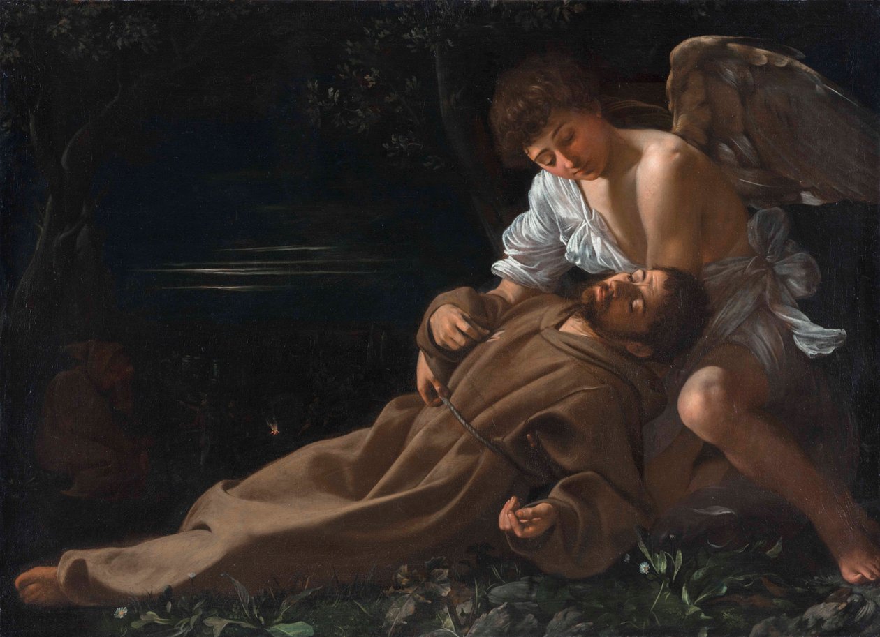 Pyhä Franciscus Assisilainen vastaanottamassa leimautumista tekijältä Michelangelo Merisi da Caravaggio