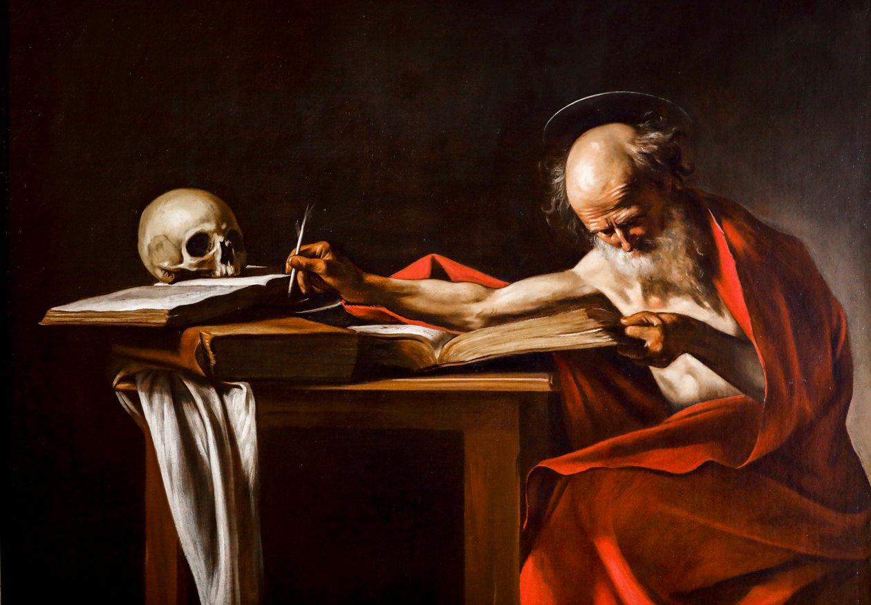 Saint Girolamo 1605 - 1606, Öljy kankaalle. tekijältä Michelangelo Merisi da Caravaggio