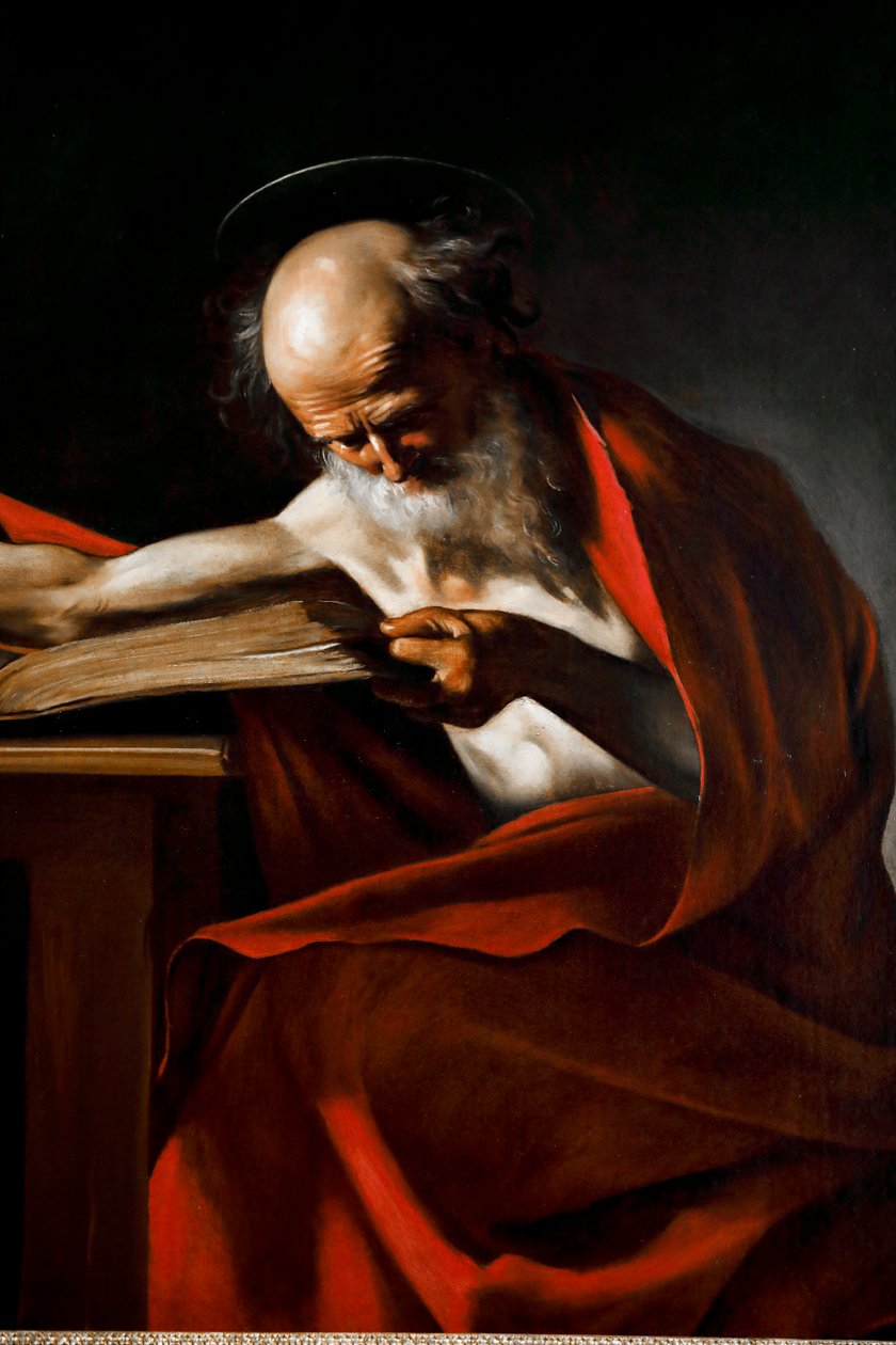 Saint Girolamo 1605 - 1606, Öljy kankaalle. tekijältä Michelangelo Merisi da Caravaggio