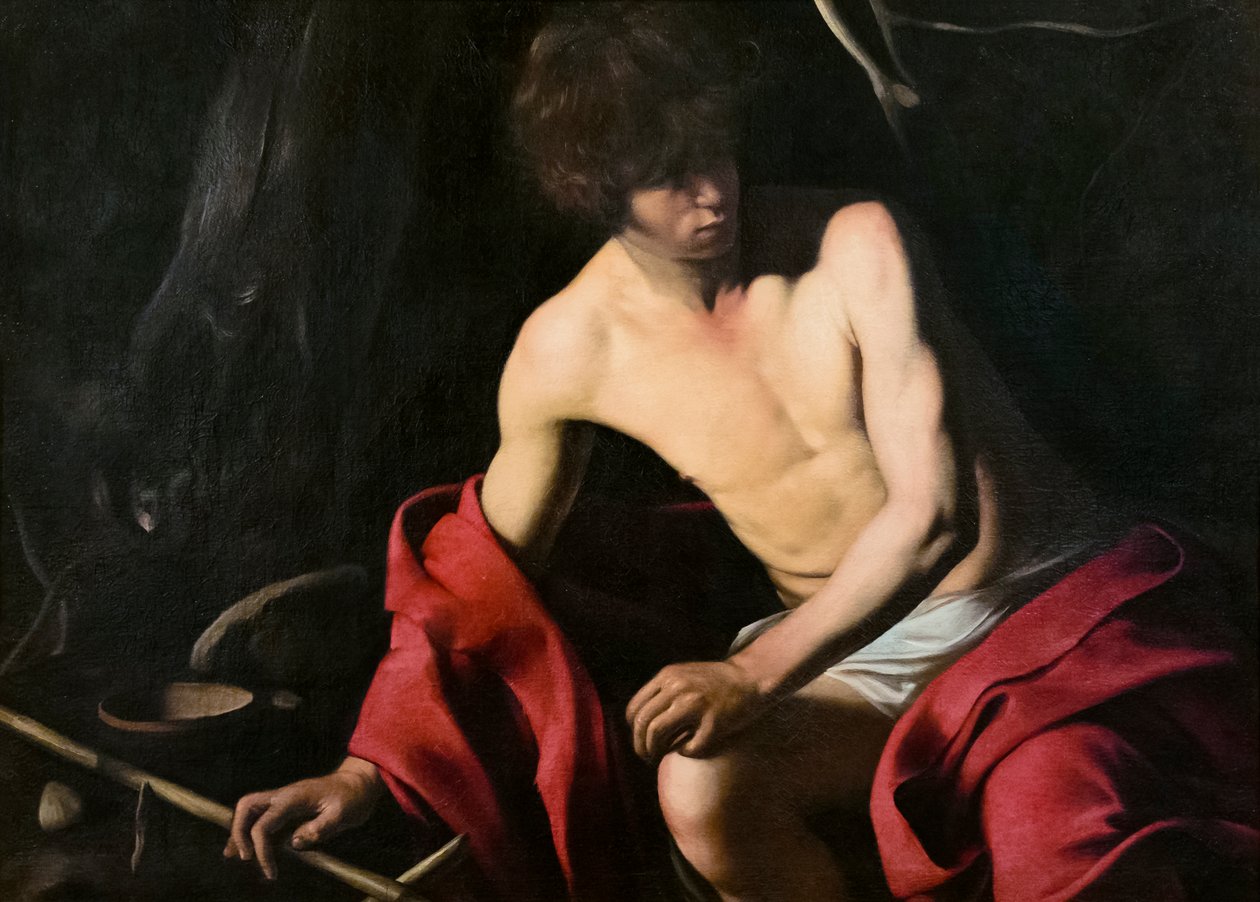 Pyhä Johannes Kastaja, n. 1605 (öljy kankaalle) tekijältä Michelangelo Merisi da Caravaggio