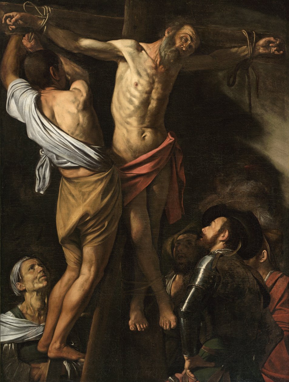 Pyhän Andreaksen ristiinnaulitseminen, 1606-07 tekijältä Michelangelo Merisi da Caravaggio