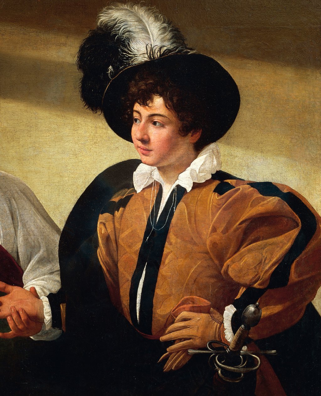 Fortune Teller, yksityiskohta, n. 1596-97 (öljy kankaalle) tekijältä Michelangelo Merisi da Caravaggio