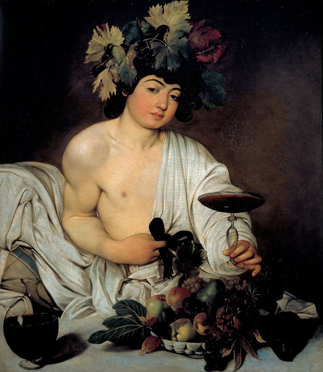 Nuori Bacchus, n. 1596 (öljy kankaalle) tekijältä Michelangelo Merisi da Caravaggio