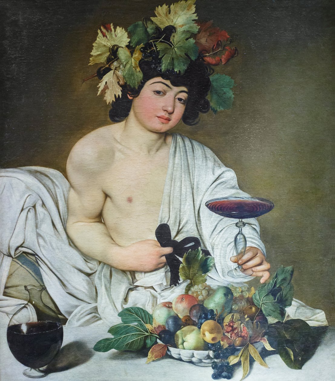 Nuori Bacchus, n. 1596 (öljy kankaalle) tekijältä Michelangelo Merisi da Caravaggio