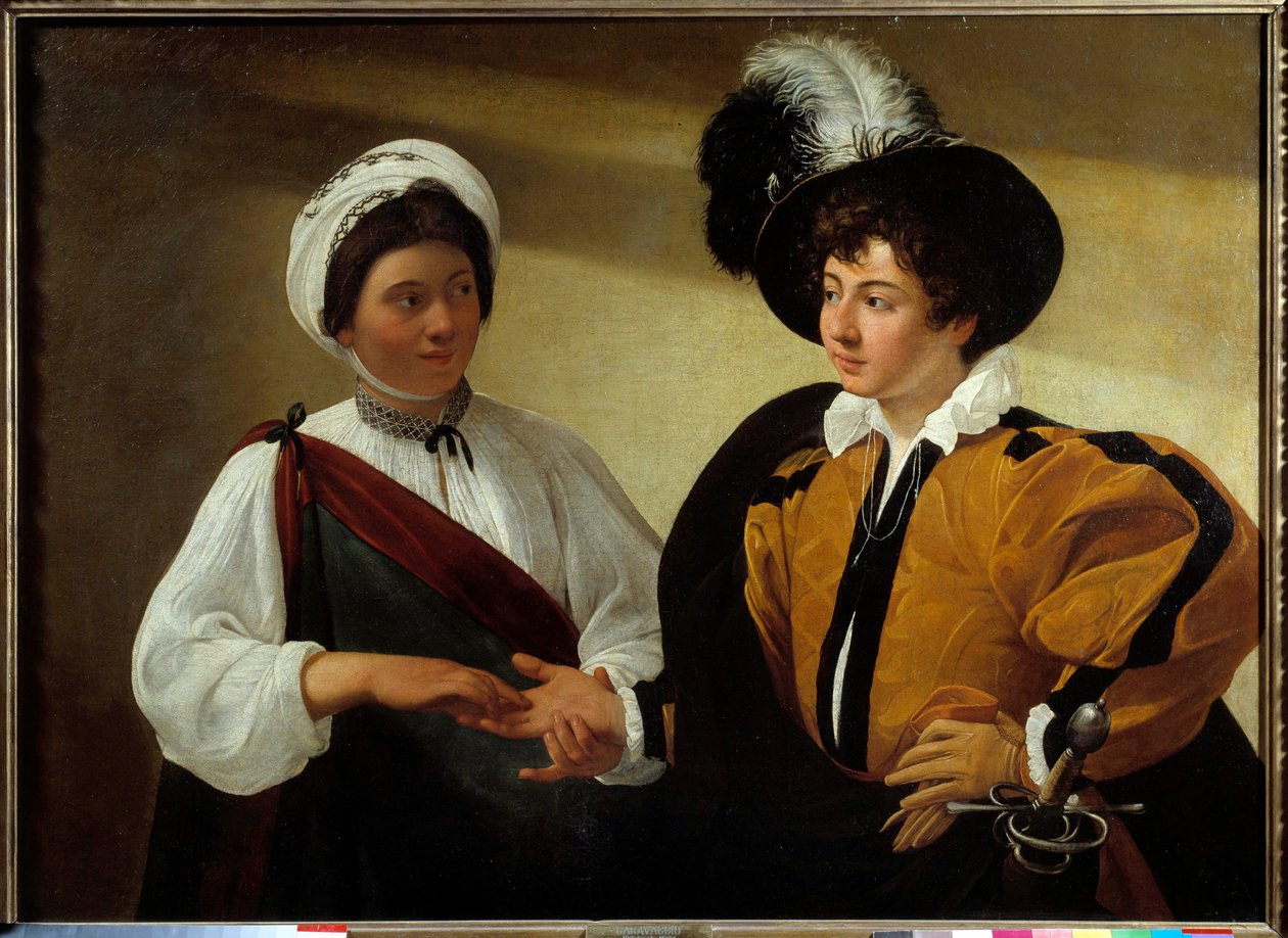 Ennustaja Michelangelo Merisi da Caravaggion maalaus nimeltä Le Caravaggio (noin 1571-1610) su.0,99x1,31 m tekijältä Michelangelo Merisi da Caravaggio