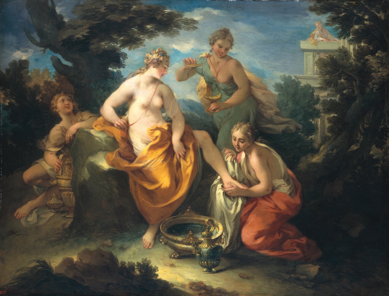 Bathsheban kylpeminen, 1729 tekijältä Michele Rocca