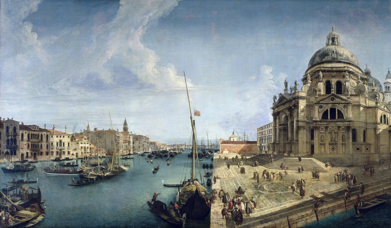Sisäänkäynti Grand Canalille ja Santa Maria della Saluteen, Venetsia tekijältä Michele Marieschi