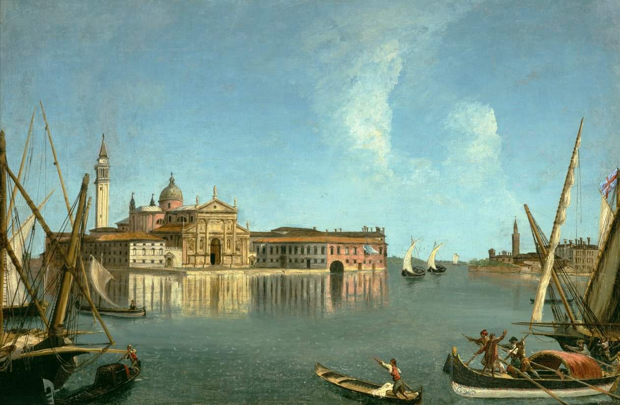 San Giorgio Maggiore Venetsian laguunin yli tekijältä Michele Marieschi