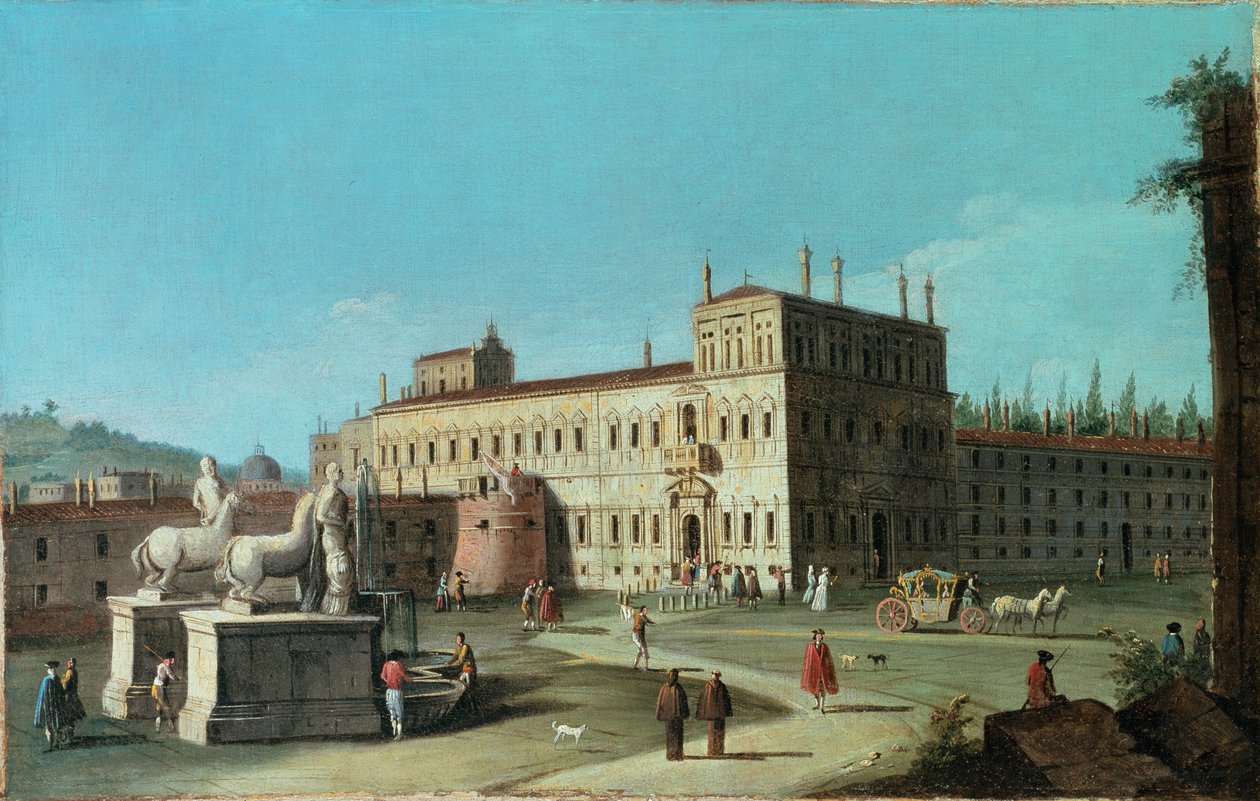 Näkymä Palazzo del Quirinale, Rooma tekijältä Michele Marieschi