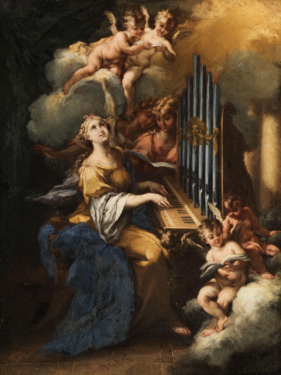Hl. Cäcilie an der Orgel tekijältä Michele da Parma