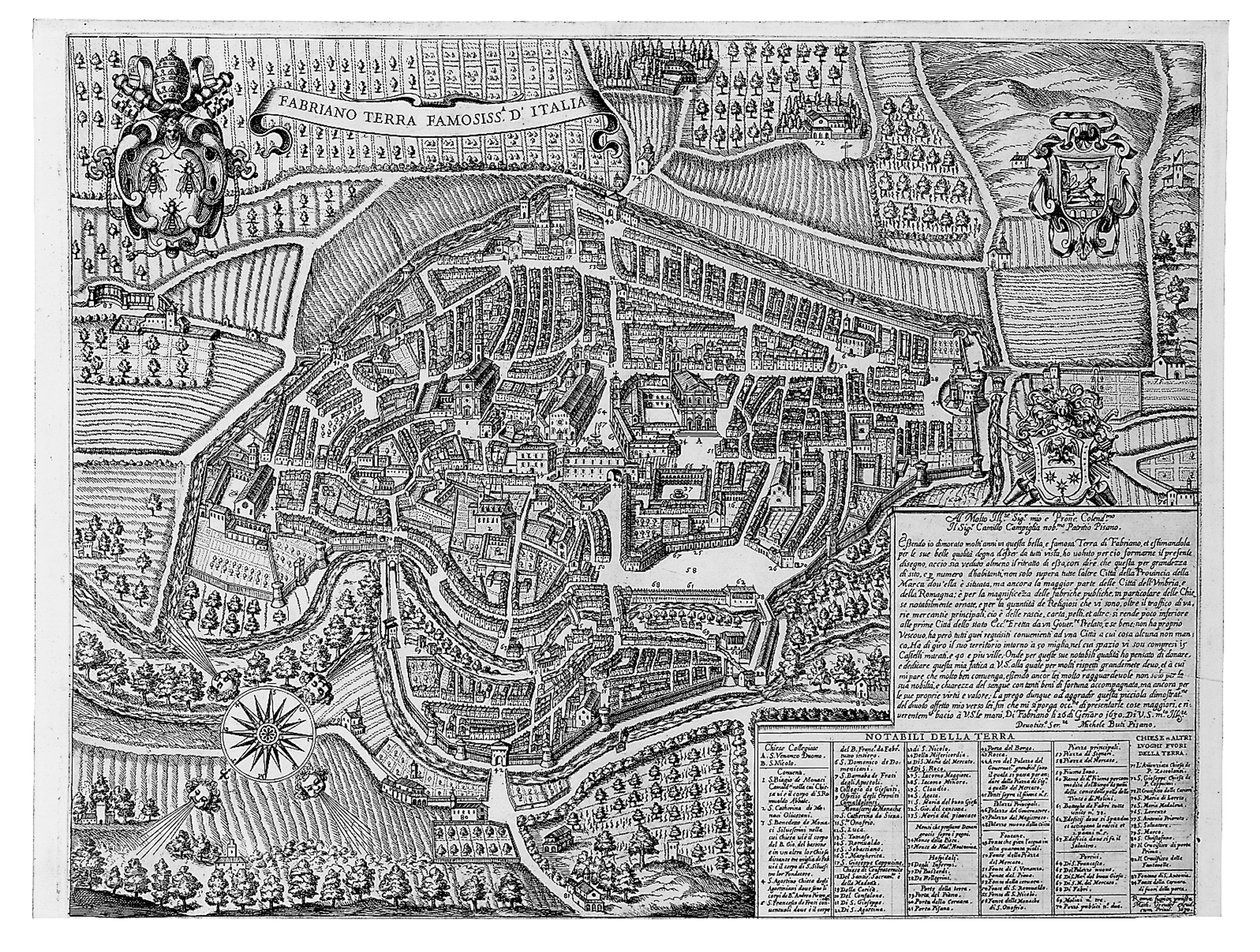 Fabriano Italian kuuluisin maa, 1630 tekijältä Michele Buti
