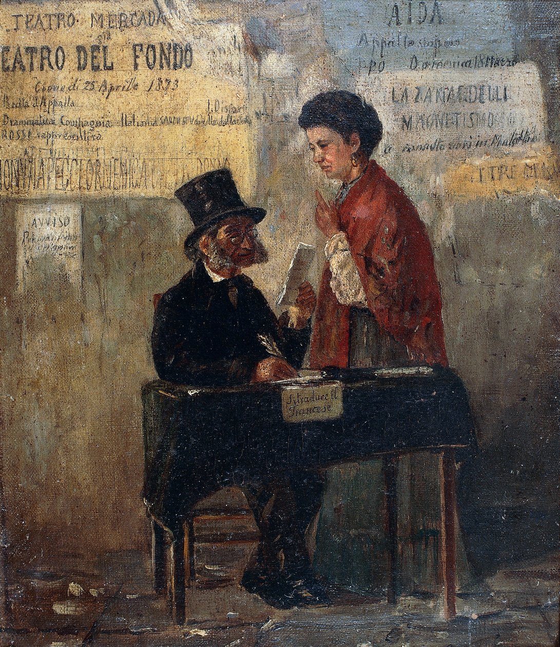 Teatterijulisteita ja julkinen kirjailija, Michele Cammarano (1835-1920) tekijältä Michele Cammarano