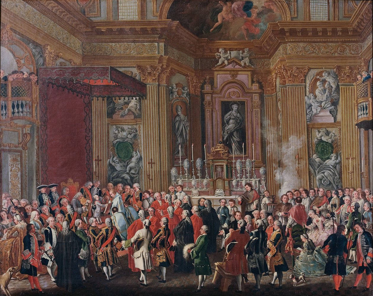 "Ferdinand IV vannoo virkavalansa Napolin kuninkaana". tekijältä Michele Foschini