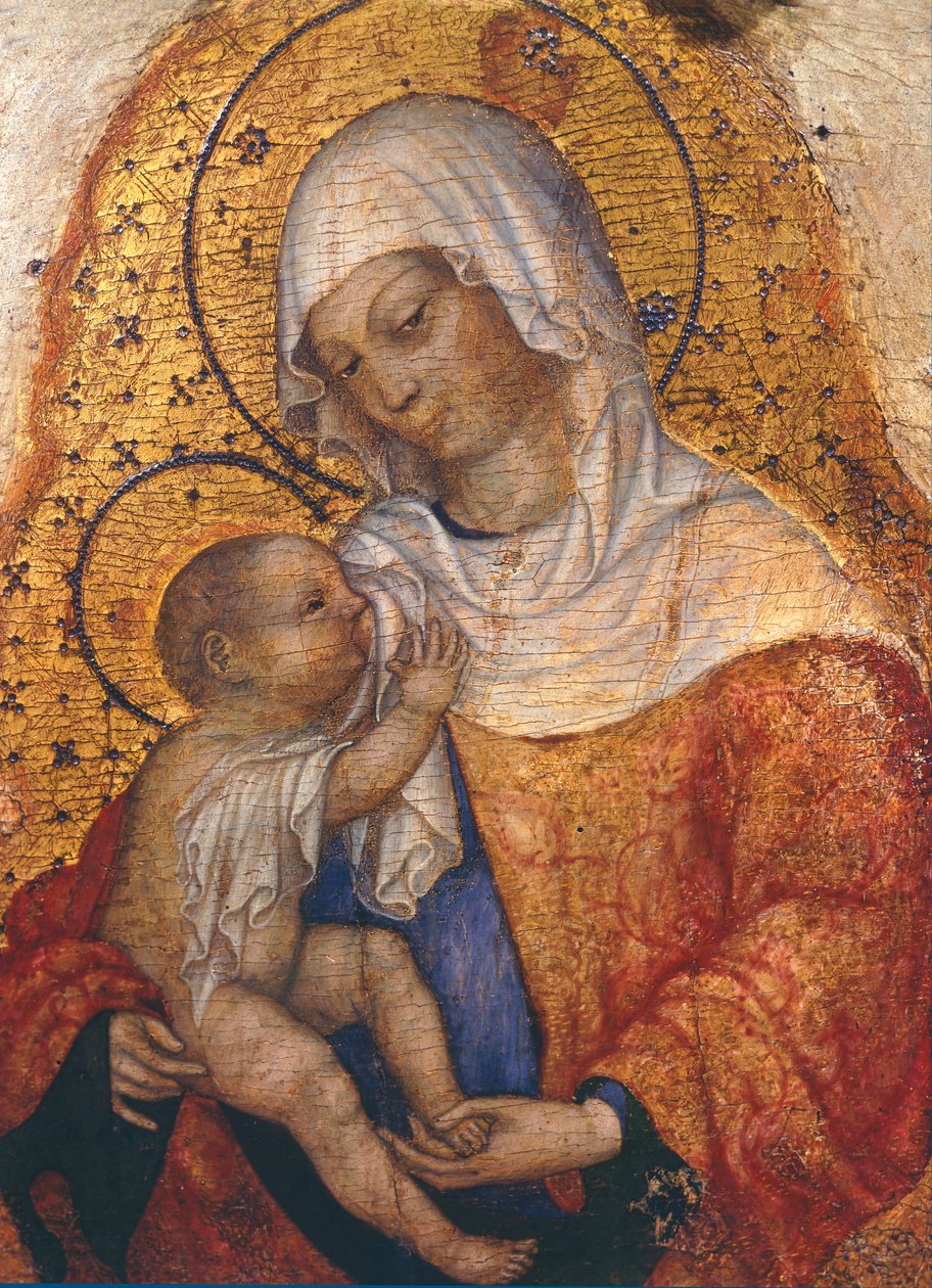 Madonna lapsen kanssa, kirjoittanut Michele Giambono (aktiivinen 1420-1462), 43x29 cm tekijältä Michele Giambono