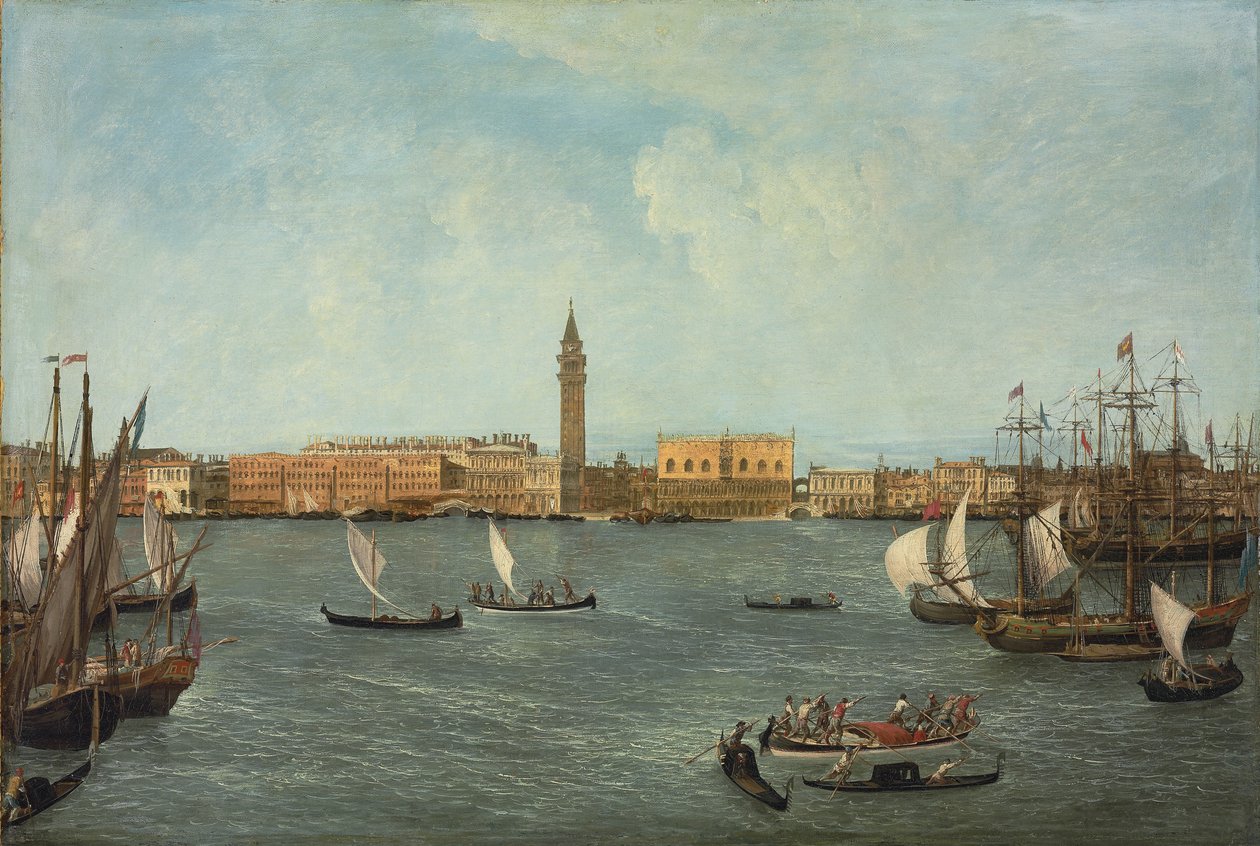 Bacino di San Marco, Venetsia, katsoen kohti Moloa tekijältä Michele Marieschi