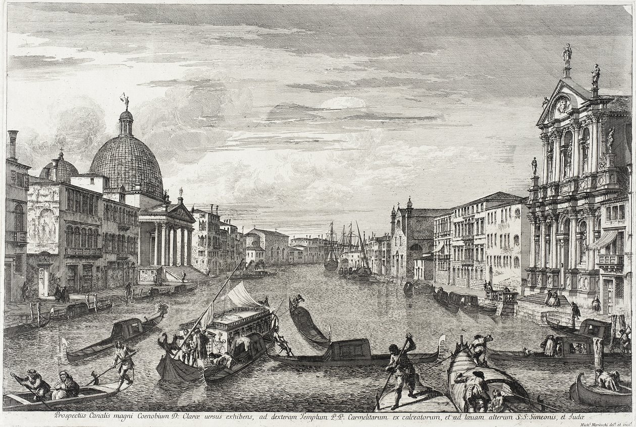 Canal Grande San Simone Piccolon ja Santa Chiaran välillä tekijältä Michele Marieschi