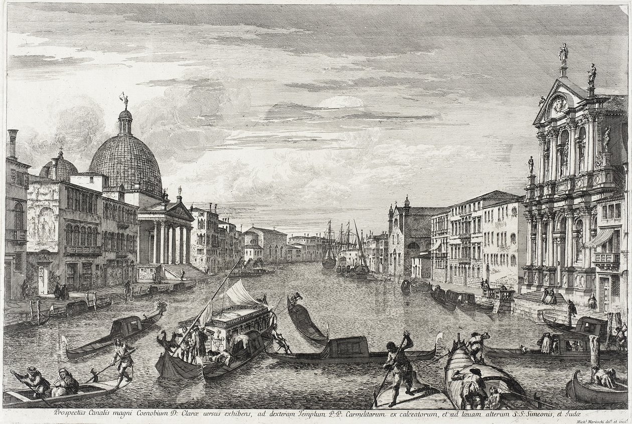 Suuri kanava San Simone Piccolon ja Santa Chiaran välillä, noin 1740-41. tekijältä Michele Marieschi