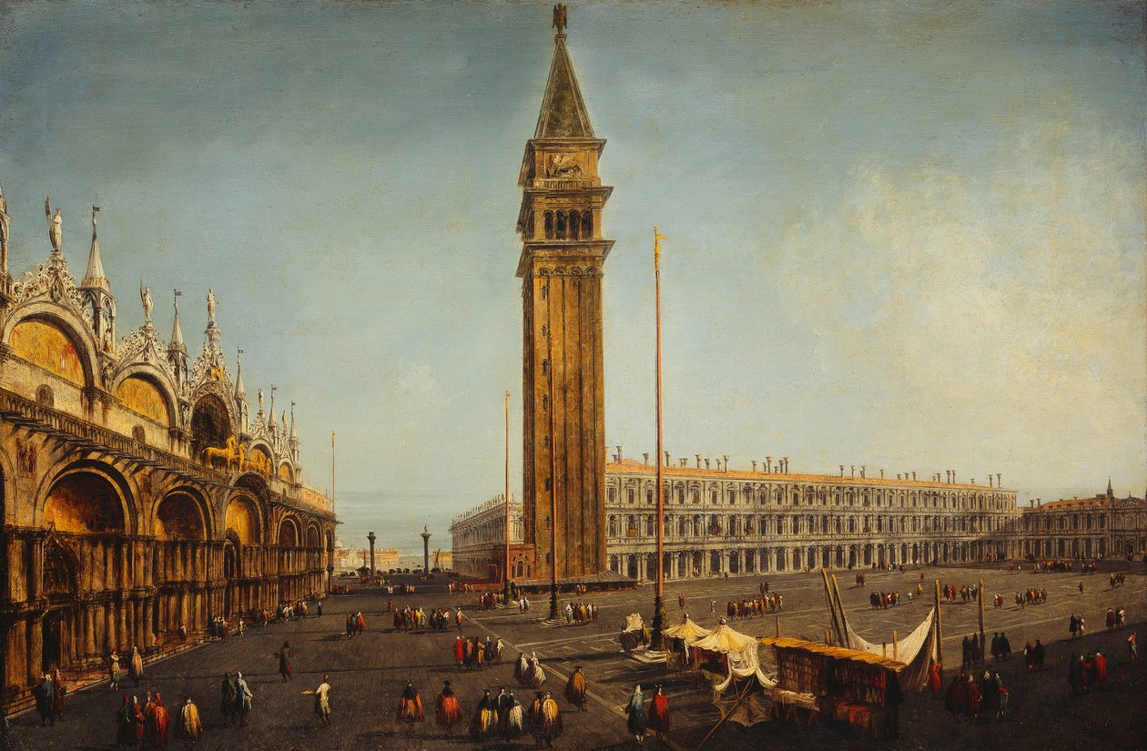 Piazza San Marco, Venetsia, Torre dell "Orologiosta, n. 1737-9 tekijältä Michele Marieschi