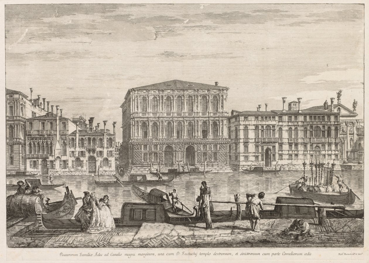 Näkymät Venetsiaan: Palazzo Pesaro, 1741. tekijältä Michele Marieschi