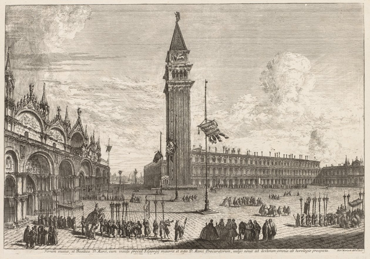 Näkymät Venetsiaan: Piazza ja Piazzetta, 1741. tekijältä Michele Marieschi