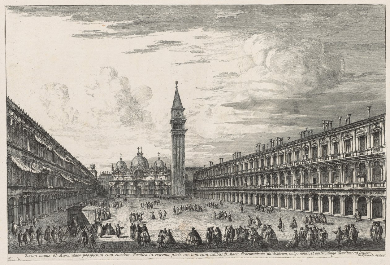 Näkymät Venetsiaan: Piazza SAN. Marco tekijältä Michele Marieschi