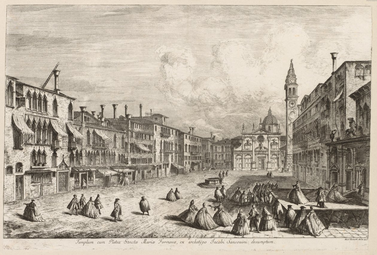 Näkymät Venetsiaan: S. Maria Formosa, 1741. tekijältä Michele Marieschi